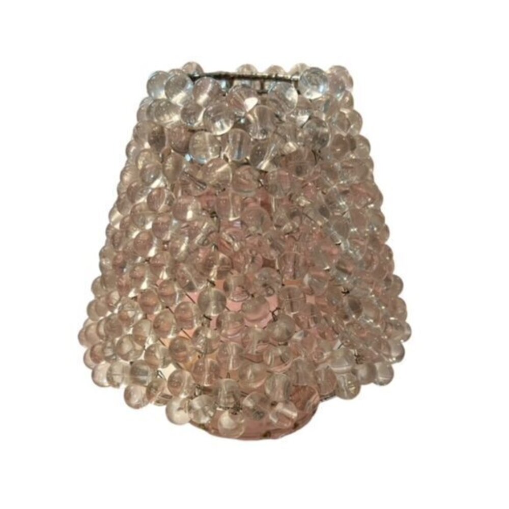 🎉SALE🎉 Beaded Mini Lampshade Pale Pink Cottage Shabby Chic Vintage 4.5" Tall